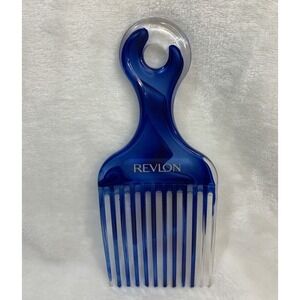 Vintage Revlon 7" Blue Pick Comb Hair Care  Beautiful & RARE!